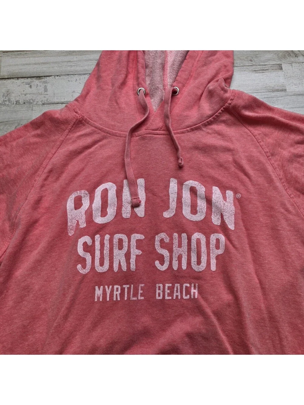RON JON Surf Shop Hoodie Sweatshirt Myrtle Beach Reddish Pink Coral Unisex MED
